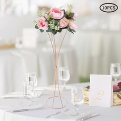 10Pcs Gold Iron Centerpieces for Table Wedding 31.5in Tall Metal Trumpet Vase