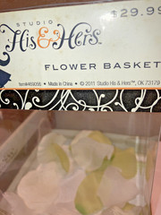 New in box Studio His & Hers Ivory White Stain Bridal Wedding Flower Girl Basket