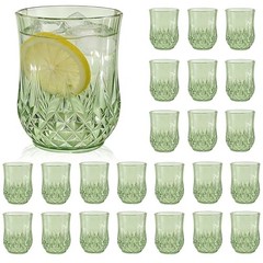 Pack Plastic Stemless Wine Glasses,12oz Unbreakable Vintage 24 12oz-sage green