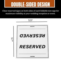 Pack of 250 Paper Reserved Table Signs – Elegant Double-Sided Tent Cards |
