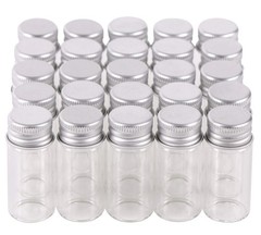MaxMau 100 10ml Vials Small Mini Tiny Glass Bottles Clear Empty Jars
