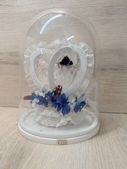 NEW Vintage Lefton Western Wedding Cake Topper Cowboy Bride Floral Lace Heart