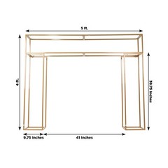 5ft GOLD Tall Rectangular Double Frame Table Top Stand Wedding Party Events