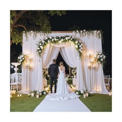 50ft x 14ft White Backdrop Curtains for Parties, Silky Photography Backdrop W…