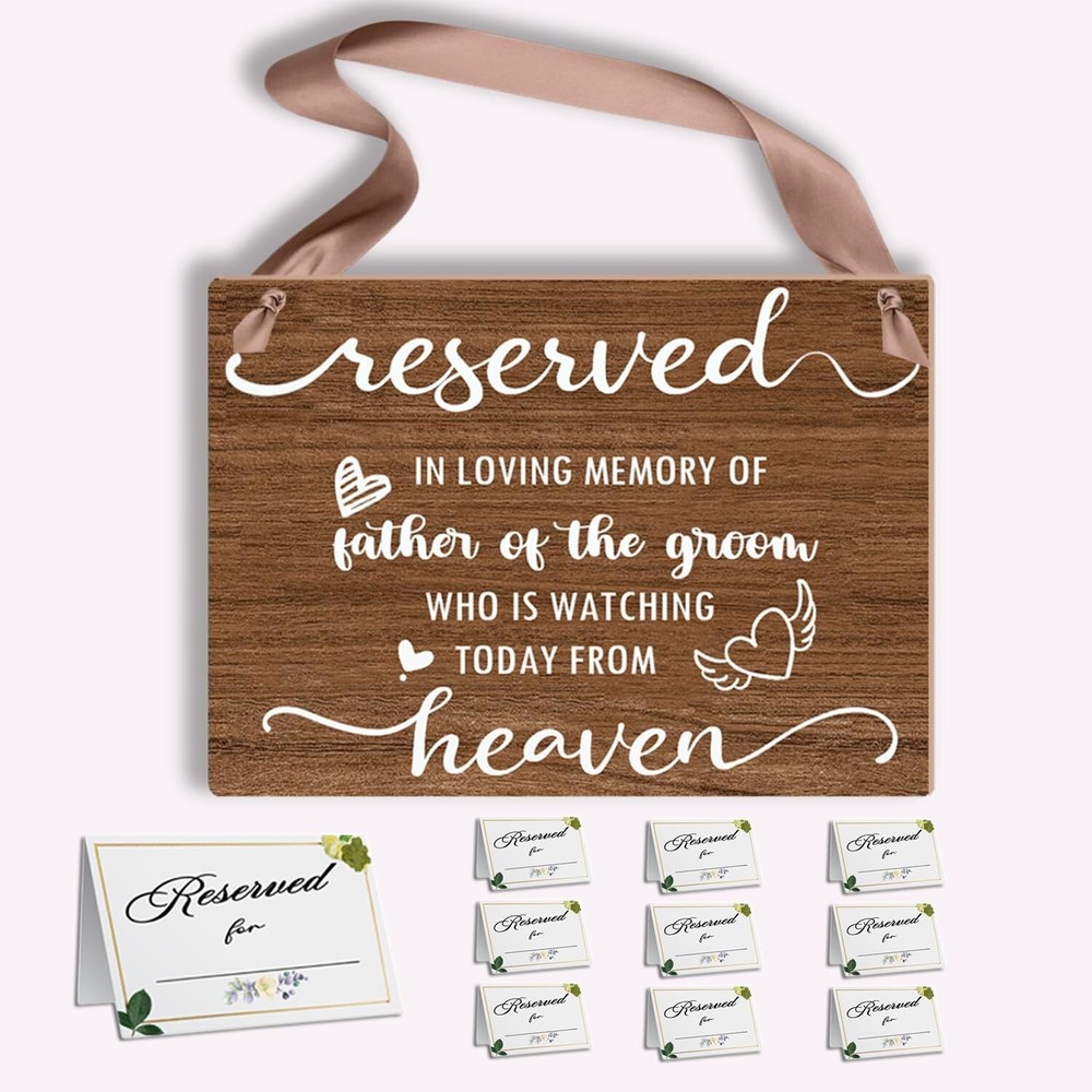 Wedding Memorial Sign for Chair – Reserved Seating Signs for father of the Gr…