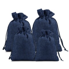 25-100 Pcs Wedding Burlap Bags Linen Jewelry Pouches Jute Hessian Gift Bag Favor