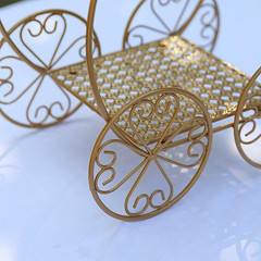 14 in Gold 2 Tier Cinderella Carriage Cupcake Dessert Display Stand | 14″ Cup Ca