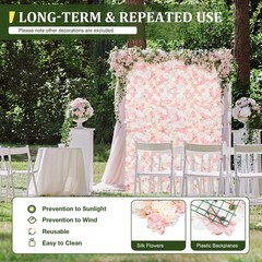 Flower Wall Panel Artificial Flower Wall Backdrop Flower Decoration 12 Pcs