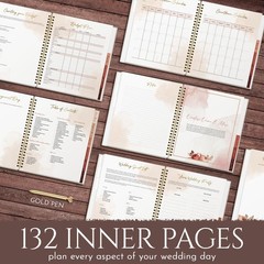3PC VINTAGE FLORAL WEDDING PLANNER KIT 9x11in – UNIQUE GIFT SET-Wedding Planner