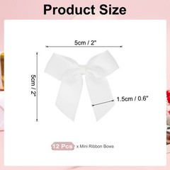 12Pcs Mini Grosgrain Ribbon Bow 2″ Self Adhesive Flower Bows White