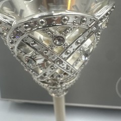NEW Things Remembered Set Of Champagne Toast Flutes Rhinestones Silver Classic