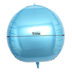 2 BLUE 18″ wide 4D Round Orbs Balls Mylar Foil Balloons Wedding Decorations