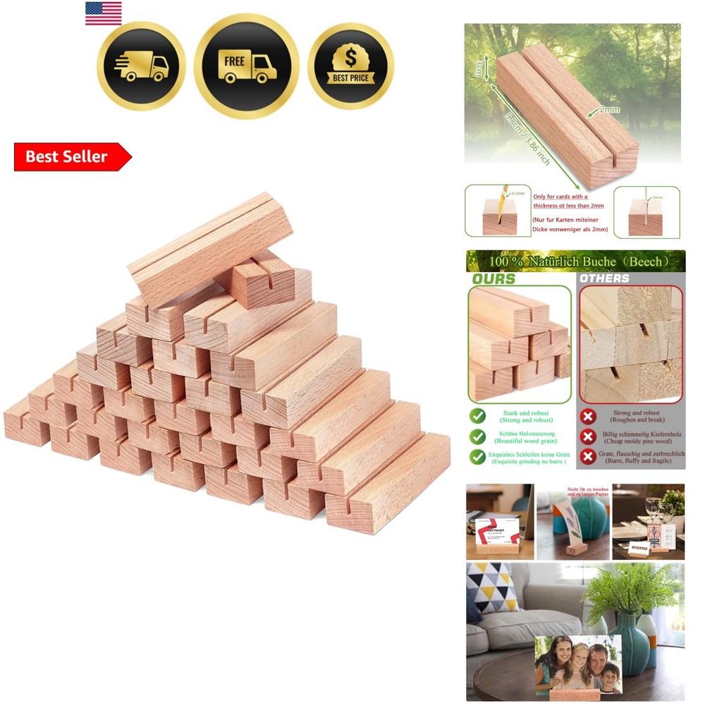 30Pcs Wooden Place Card Holders, Wood Photo Picture Card Holders for Weddings…