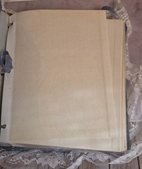 VTG Blue Floral Fabric Lace Photo Album Cottagecore Shabby Chic Slip-In Pages