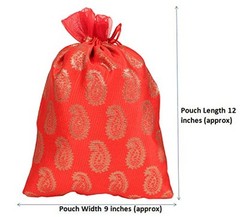 Drawstring Bags Traditional Indian Handcrafted in Paisley Paisley (20 Pcs)