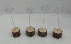 Table Number/Card Holder Metal & Wood Base Set Of 4 Wedding Party Boho Farmhouse