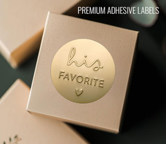 120 His & Her Wedding Favor Bags with Gold Foil Thank You Stickers