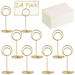 Toncoo 24 Pcs Premium Mini Table Number Holders and 24 Place 2 inch, Gold