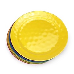6-Piece 100% Melamine Dinner/Lunch Plate Set,10inch Round Melamine Multicolor