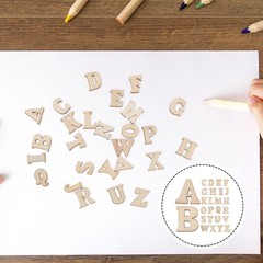 small wooden letters 15mm English Letters Wooden Pieces Small Natural