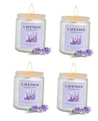 4 Pack Candle Set, 30 oz 200 Hour Home Aromatherapy Jar Candles, Long Lavender