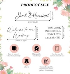 3 Pcs Welcome to Our Wedding Mirror Sign Decal,Vinyl Lettering Size1 Black