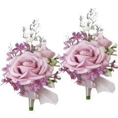 Artificial Rose Wrist Corsage Set Boutonniere Wedding Accessories