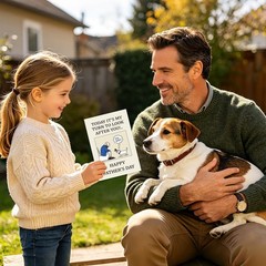 FLYAB Happy Fathers Day Card from Dogs – Funny Poo Bag Joke Father’s Day Card…