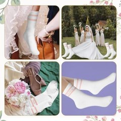 Geyoga Wifey Wedding Socks for Women Valentine’s Day Gifts Bride White Pink