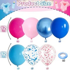 Pink and Blue Pastel Balloons, 12 Inch Hot Light Pink 12 inch 35pcs Blue Pink