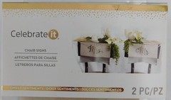 Celebrate It Wedding Chair Signs Mr. Mrs. Silver New