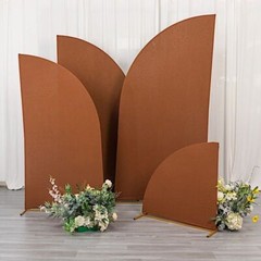 4 Matte CINNAMON BROWN Fitted Spandex Half Moon Wedding Arch Backdrop STAND