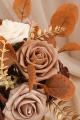 Artificial Flowers 25pcs Real Looking Earth Tones Ombre Colors Foam Fake