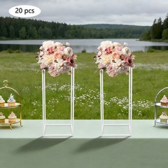 White 20 PCS Decoration Flower Stand For Wedding, Flower Stand 9.45*9.45*23.62in