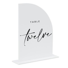 10 Pack Blank White Half Arch Acrylic 5×7 In Wedding Table Signs With Base