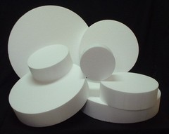 Round CAKE DUMMY 2″ 3″ & 4″ Thick 6″ – 15″ EPS Foam Wedding styro-foam Disc Fake