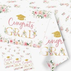 3Pack Graduation Tablecloth,Graduation 86.61 inches x 51.18 inches, Pink