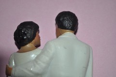 Vintage Coast Novelty Bride & Groom Wedding Cake Topper 1984 *REPAIRED*