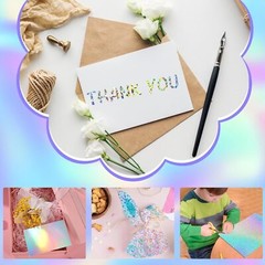 24 Sheets Holographic Cardstock 8.5 x 11, 250gsm/92lb Metallic Cardstock…