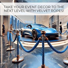 5FT Blue Braided Stanchion Rope Set – 6 Pack Thick Twisted VIP Ropes for S