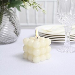 IVORY 2 Bubble Cube 2″ Flameless LED CANDLES Decorative Centerpieces Party Event