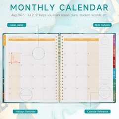 Teacher Planner 2026-2027, A4 ( 8.5*11.5″ ) Marble-B ( 08/2026 -07/2027 )