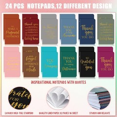 48 Pcs Thank You Gifts Bulk Motivational Pens Inspirational Notepads Set, Min…
