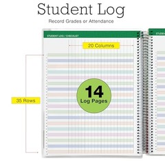 DELUXE TEACHER PLANNER Aug 2026-Jul 2027 8.5×11 Daily Weekly Teal Gold Marble