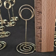 24pc Gold Spiral Wire Place Card /Photo /Table Number Stands Party Decor 3.5in