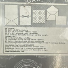 Gartner 25 Count Wedding Engagement Invitation Kit Brown & Ivory Damask New