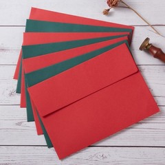 Wishop 100 Pack Christmas A7 5.24 x 7.21 Inches, Green/Red