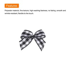 100Pcs Mini Gingham Ribbon Bow 1″ Checkered Ribbon Bows Black and White,
