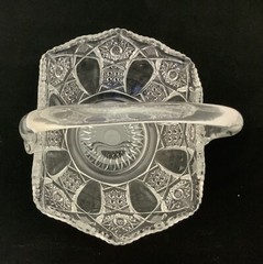 VINTAGE LE SMITH CRYSTAL BASKET RUFFLED FRUIT BOWL EASTER HOBSTAR PARTY 8” H L E
