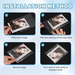 50 Pack Acid-Free Crystal Clear Sleeves 6.7×4.7 Inch Resealable Photo Sleeves